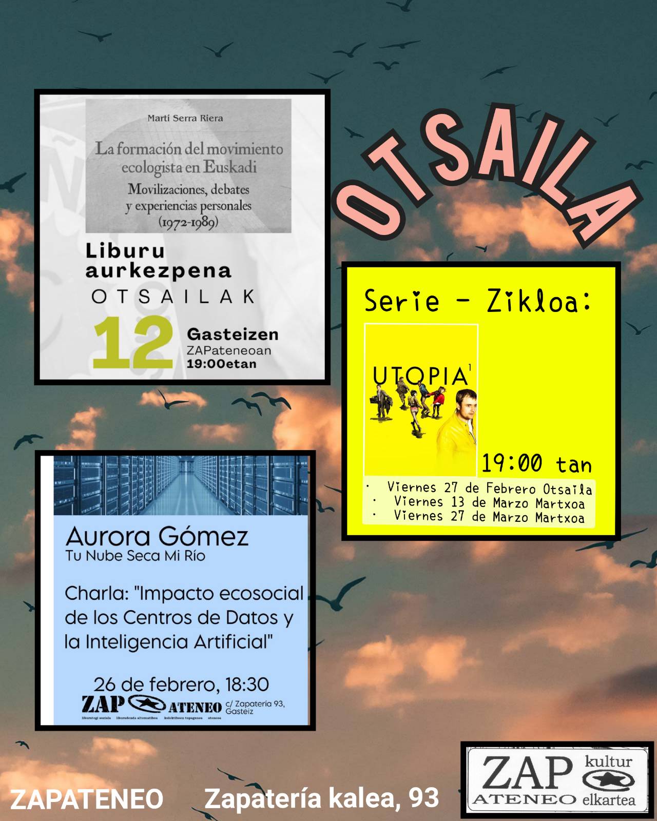 2026ko otsaileko eta martxoko ekitaldiak ZAPateneon